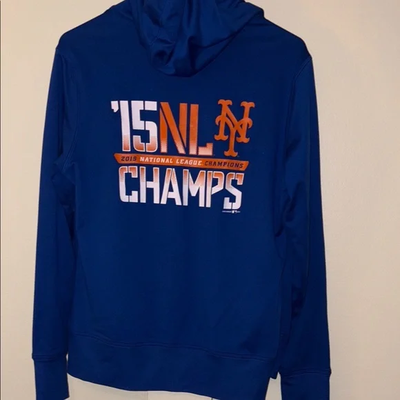 Under Armour Blue Zip-Up Hoodie with Orange Logo - Picture 7 of 10